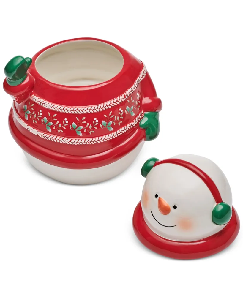 Winterberry Sweater Snowman Cookie Jar