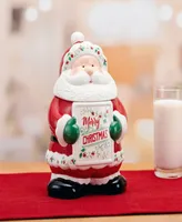 Winterberry Santa Merry Christmas Cookie Jar