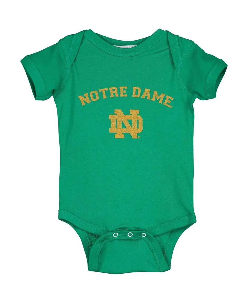 Infant Boys and Girls Green Notre Dame Fighting Irish Arch & Logo Bodysuit