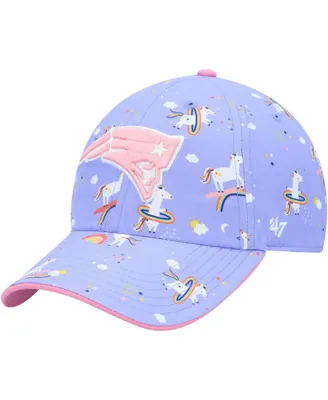 Girls Preschool '47 Brand Purple New England Patriots Unicorn Clean Up Adjustable Hat