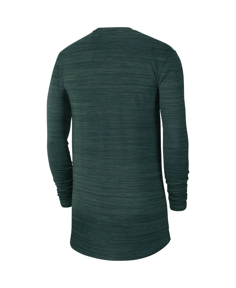 Men's Nike Green Michigan State Spartans 2021 Sideline Velocity Performance Long Sleeve T-shirt