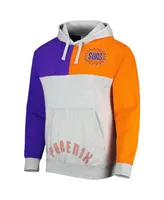 Men's Mitchell & Ness Heather Gray Phoenix Suns Tie-Breaker Pullover Hoodie