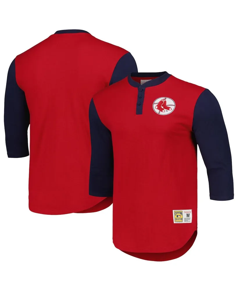 Mitchell & Ness Red Chicago Cubs Cooperstown Collection Legendary Slub  Henley 3/4-sleeve T-shirt for Men