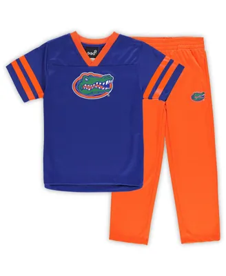 Little Boys and Girls Royal, Orange Florida Gators Red Zone Jersey Pants Set