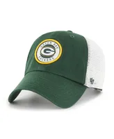 Men's '47 Brand Green, White Green Bay Packers Highline Clean Up Trucker Snapback Hat