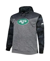 Men's Fanatics Heather Charcoal New York Jets Big and Tall Camo Pullover Hoodie