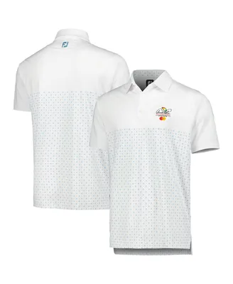 Men's FootJoy White Arnold Palmer Invitational Engineered Foulard Lisle Polo Shirt