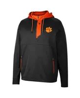 Men's Colosseum Clemson Tigers Luge 3.0 Quarter-Zip Hoodie