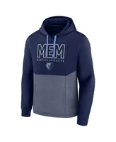 Men's Fanatics Navy Memphis Grizzlies Successful Tri-Blend Pullover Hoodie