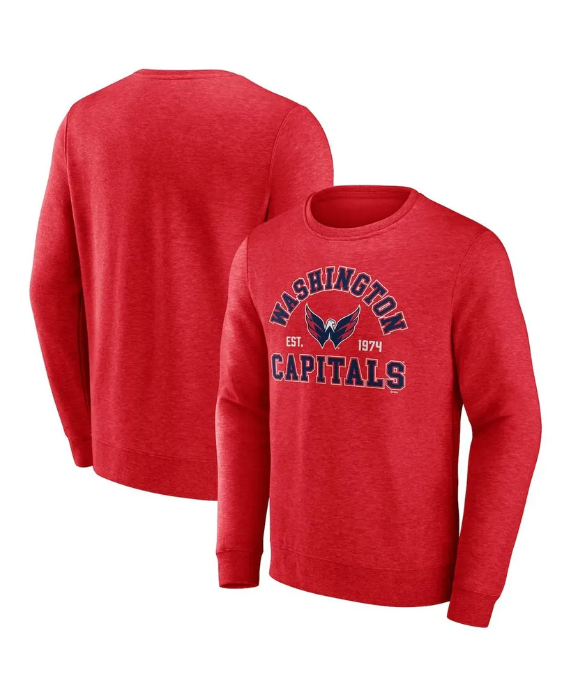 Men's Fanatics Red Washington Capitals Classic Arch Pullover Sweatshirt