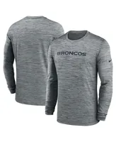 Men's Nike Gray Denver Broncos Sideline Team Velocity Performance Long Sleeve T-shirt