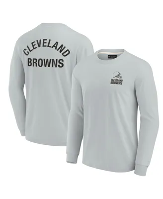Men's and Women's Fanatics Signature Gray Cleveland Browns Super Soft Long Sleeve T-shirt