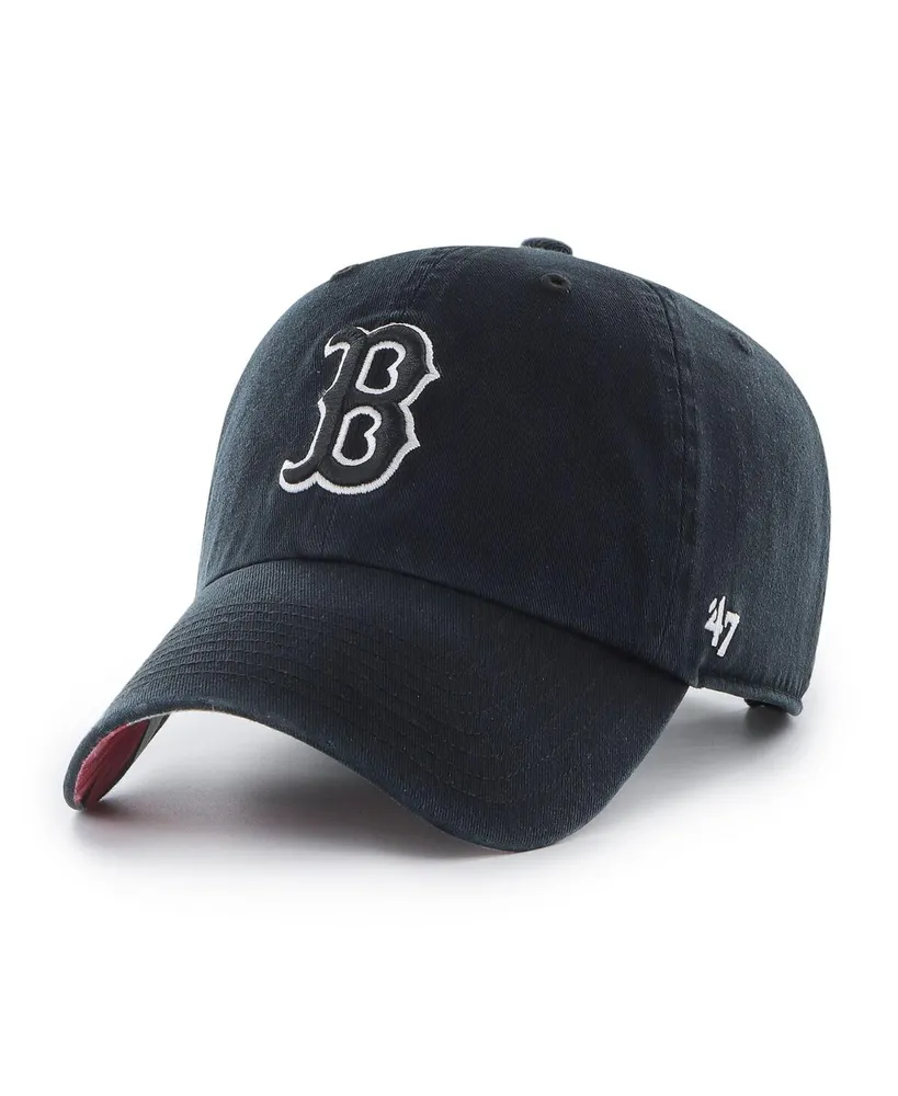 Men's '47 Brand Black Boston Red Sox Dark Tropic Clean Up Adjustable Hat