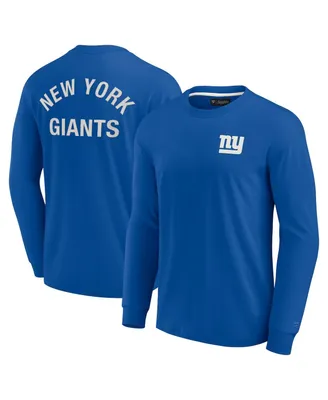 Men's and Women's Fanatics Signature Royal New York Giants Super Soft Long Sleeve T-shirt