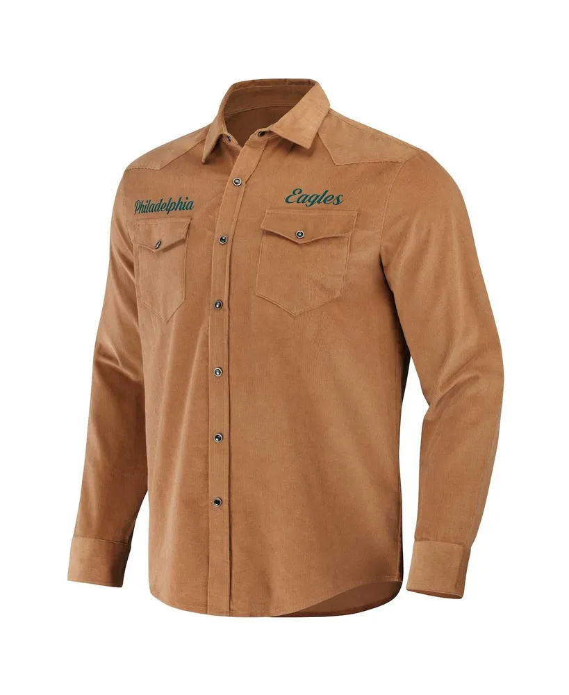 Men's Nfl x Darius Rucker Collection by Fanatics Tan Philadelphia Eagles Western Button-Up Shirt