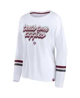 Women's Fanatics White Texas A&M Aggies Retro Power Striped Long Sleeve T-shirt