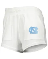 Women's Concepts Sport White North Carolina Tar Heels Sunray Notch Neck Long Sleeve T-shirt and Shorts Set