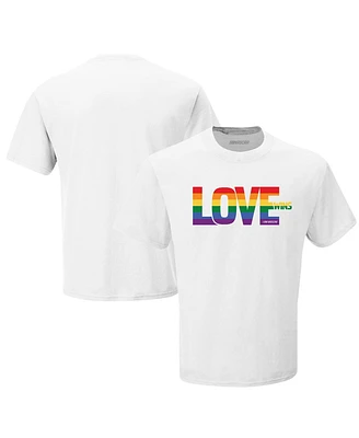 Men's Checkered Flag Sports White Nascar Love Wins T-shirt