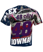 Men's Hendrick Motorsports Team Collection White Alex Bowman Ally Sublimated Patriotic Total Print T-shirt