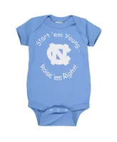 Newborn and Infant Boys Girls Carolina Blue North Tar Heels Start 'Em Young Bodysuit