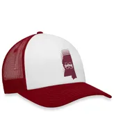 Men's Top of the World White, Maroon Mississippi State Bulldogs Tone Down Trucker Snapback Hat
