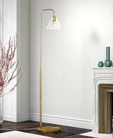 Hudson & Canal Henderson 62" Glass Shade Arc Floor Lamp