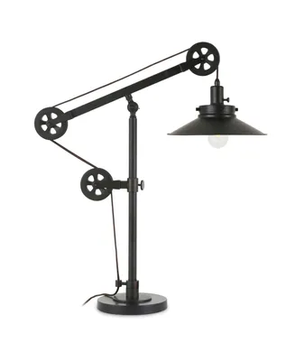 Hudson & Canal Descartes 29" Metal Shade Tall Wide Brim and Pulley System Table Lamp