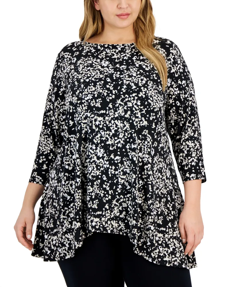 JM Collection Jacquard-Print Top, Created for Macy's - Macy's