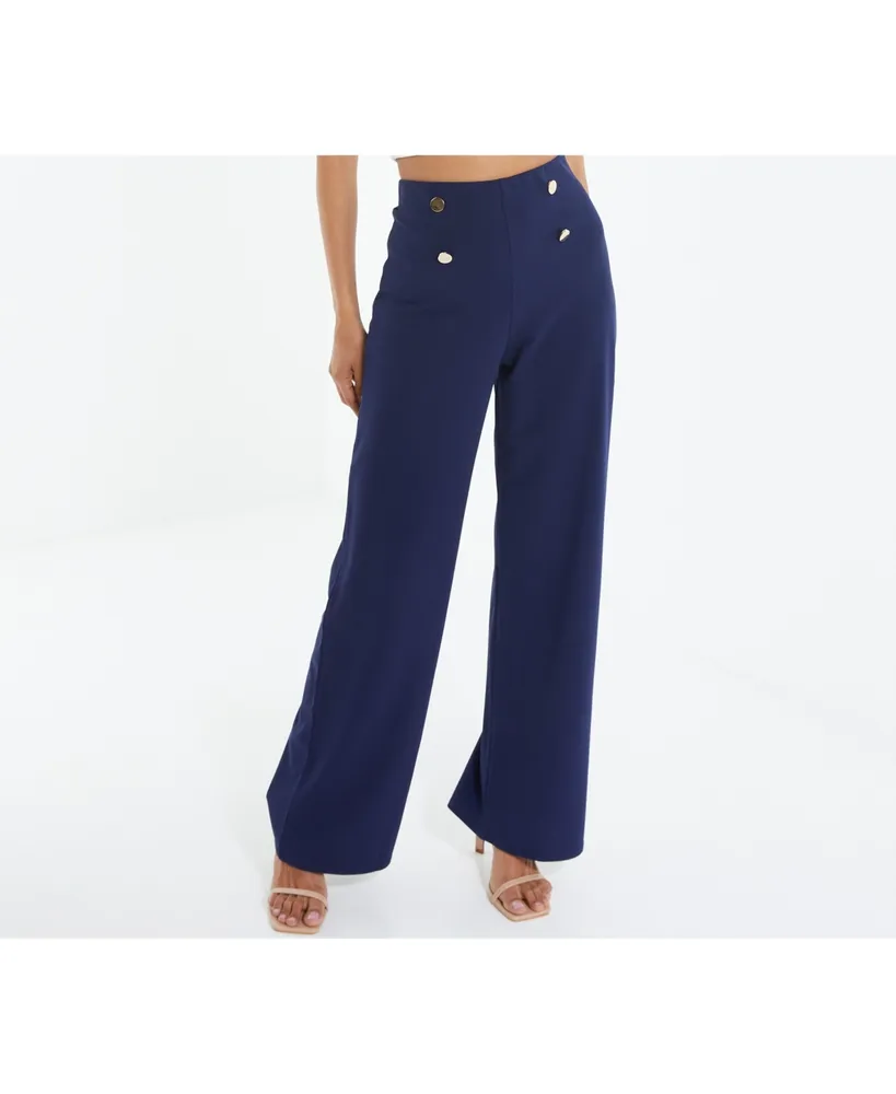 Women's 4 Button Palazzo Pant