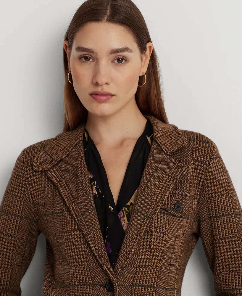 Lauren Ralph Lauren Women's Checked Plaid Wool-Blend Blazer