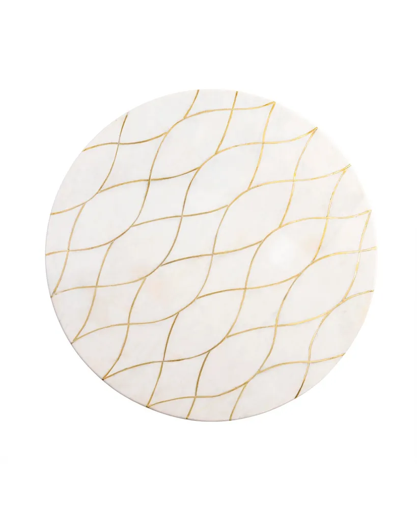 GAURI KOHLI Olympia Marble Lazy Susan 16