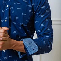 Hope & Henry Mens' Organic Long Sleeve Stretch Poplin Button Down Shirt
