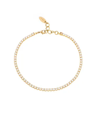 Ettika 18K Gold Plated Simple and Dainty Cubic Zirconia Anklet
