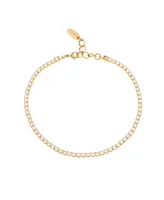 Ettika 18K Gold Plated Simple and Dainty Cubic Zirconia Anklet