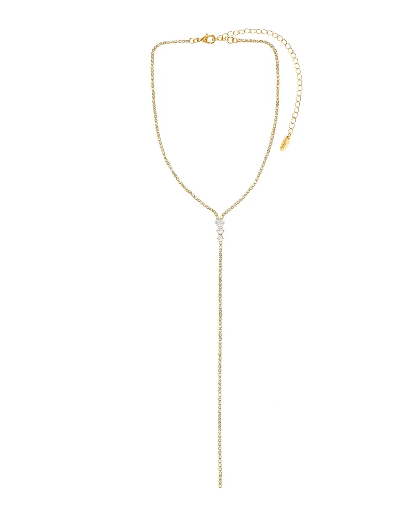 Ettika Sparkling Strip 18K Gold Plated Lariat Necklace