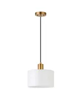 Hudson & Canal Henri 10" Glass Shade Wide Pendant