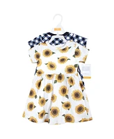 Hudson Baby Girls Cotton Dresses, Sunflower, 0-3 Months