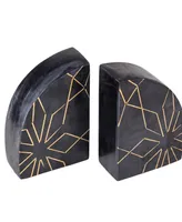 Enchant Black Marble Bookends, Set of 2