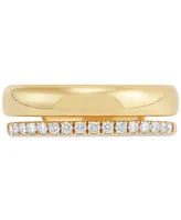 Diamond Double Row Ring (1/5 ct. t.w.) in 14k Gold-Plated Sterling Silver - Gold