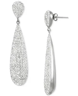Crystal Pave Elongated Drop Earrings