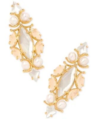 Kendra Scott Rhodium-Plated Cultured Freshwater Pearl & Mother-of-Pearl Statement Earrings