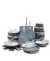 GreenPan Valencia Pro Hard Anodized Ceramic Nonstick 22 Piece Cookware Pots and Pans Set