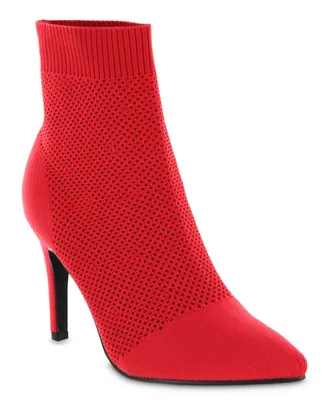 Mia Women's Mckinley Stiletto Knit Dress Booties