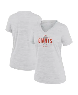 Women's Nike White San Francisco Giants City Connect Velocity Practice Performance V-Neck T-shirt
