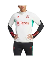 Men's adidas White Manchester United 2023/24 Training Aeroready Quarter-Zip Top