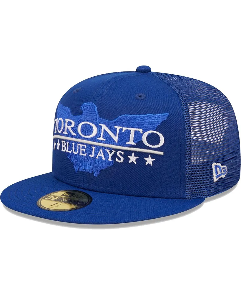 Men's New Era Royal Toronto Blue Jays Patriot Trucker 9FIFTY Snapback Hat