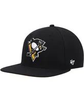 Men's '47 Brand Black Pittsburgh Penguins Sure Shot Captain Snapback Hat