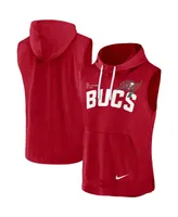 Men's Nike Heather Red Tampa Bay Buccaneers Sleeveless Pullover Hoodie