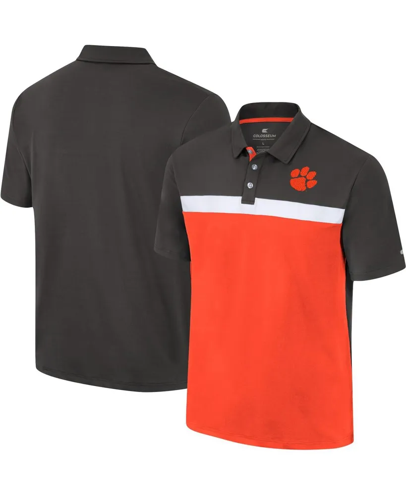 Men's Colosseum Charcoal Clemson Tigers Two Yutes Polo Shirt