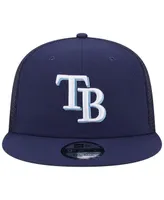 Men's New Era Navy Tampa Bay Rays Team Color Trucker 9FIFTY Snapback Hat